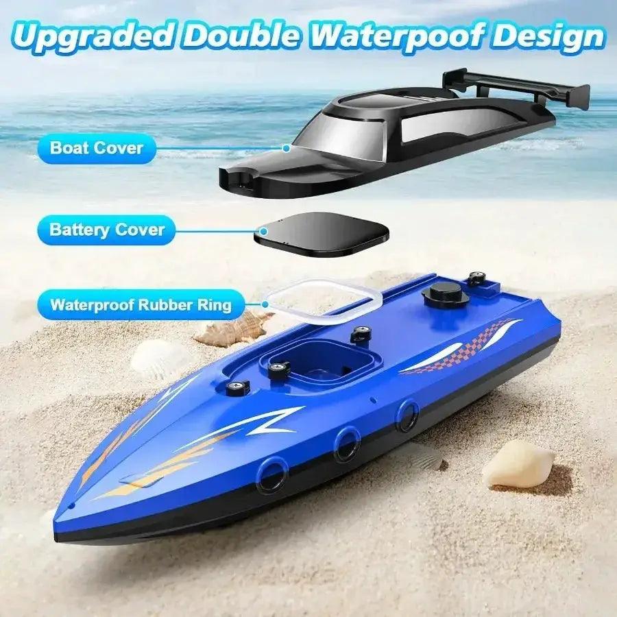  RC Boat Remote Control With Bright LED Lights For Pools -  ToylandEU™