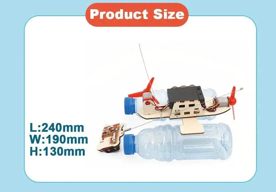  STEM Assembled Wind Turbine Model Boat Wooden Remote Control DIY Science Educational RC Electric Toy -  ToylandEU™