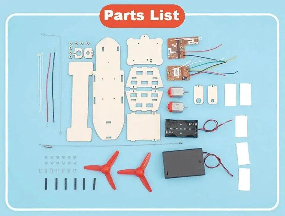  STEM Assembled Wind Turbine Model Boat Wooden Remote Control DIY Science Educational RC Electric Toy -  ToylandEU™