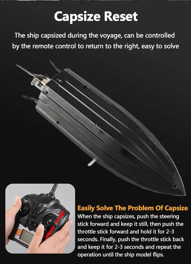  RC TKKJ H110 4CH 2.4GHz Remote Control Racing Boat with Screen Display and 180° Flip - Electric Toy Gift for Kids -  ToylandEU™