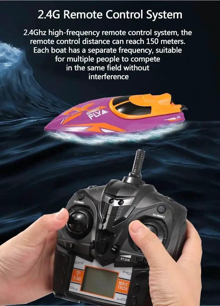  RC TKKJ H110 4CH 2.4GHz Remote Control Racing Boat with Screen Display and 180° Flip - Electric Toy Gift for Kids -  ToylandEU™