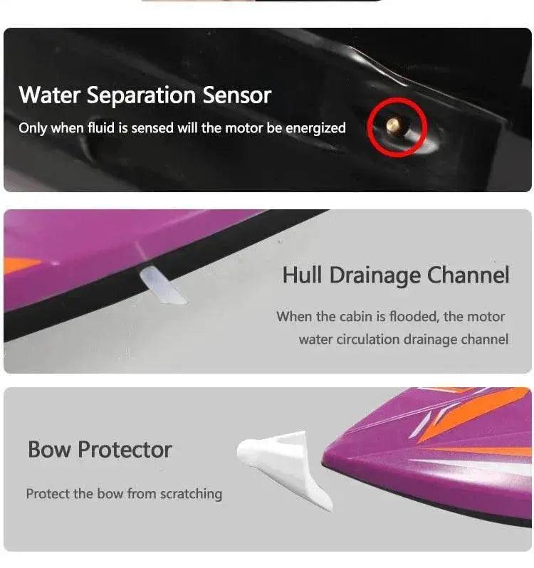  RC TKKJ H110 4CH 2.4GHz Remote Control Racing Boat with Screen Display and 180° Flip - Electric Toy Gift for Kids -  ToylandEU™