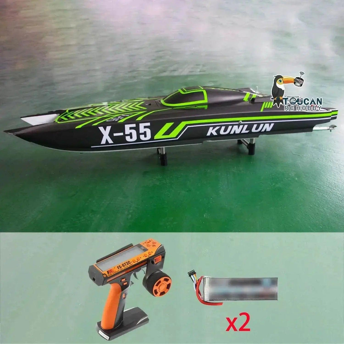  RC TOUCAN RC High-Speed Waterproof Racing Boat X55 - 130km/h RTR Model with FlySky GT3C Remote Control, Perfect Hobby Gift (THZH1595) -  ToylandEU™