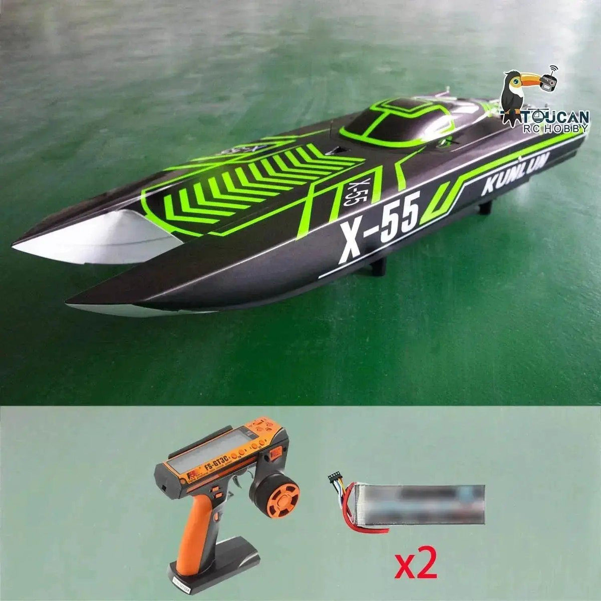  RC TOUCAN RC High-Speed Waterproof Racing Boat X55 - 130km/h RTR Model with FlySky GT3C Remote Control, Perfect Hobby Gift (THZH1595) -  ToylandEU™