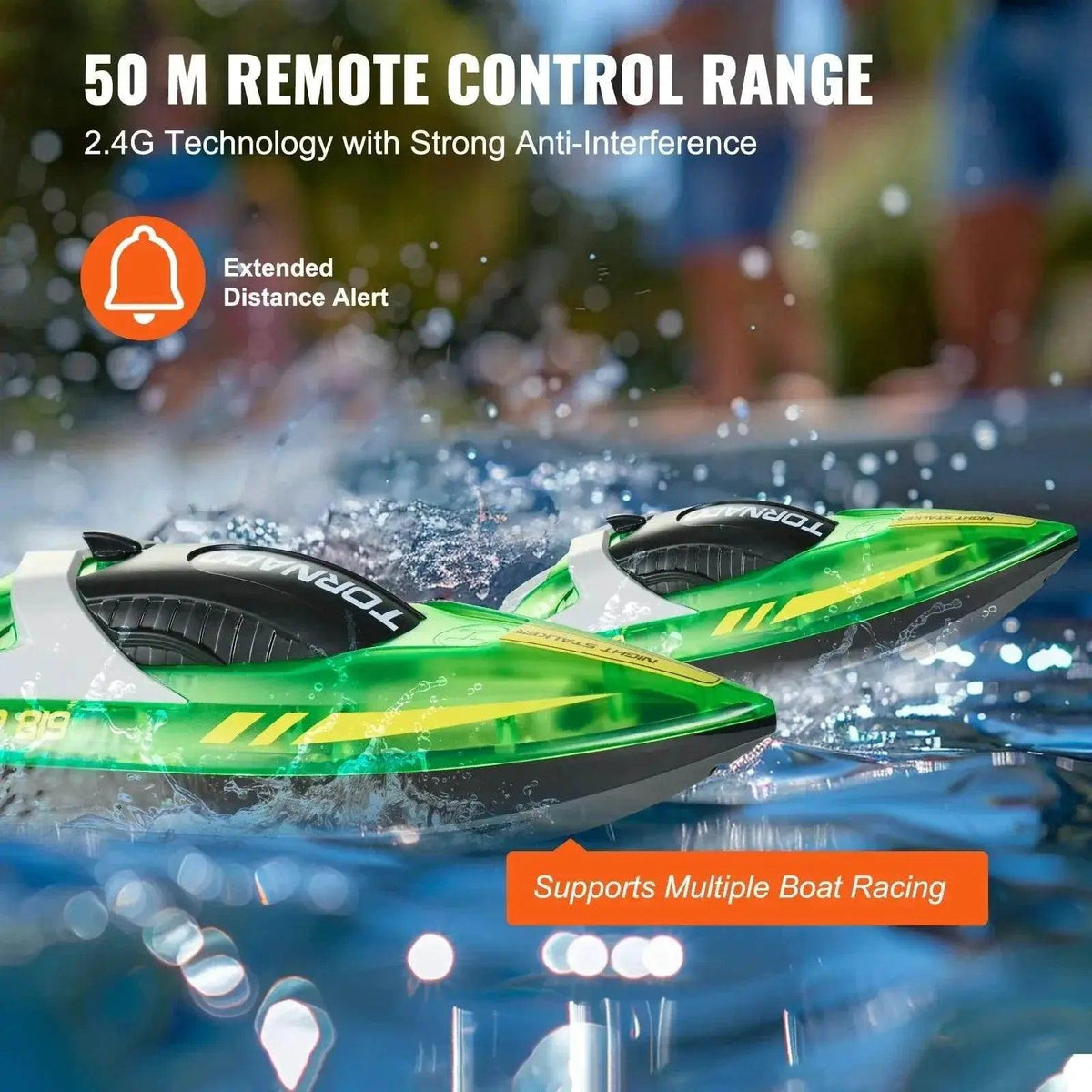  RC VEVOR HJ819 High-Speed Remote Control Racing Boat - Waterproof Electric RC Toy for Boys 14+ -  ToylandEU™