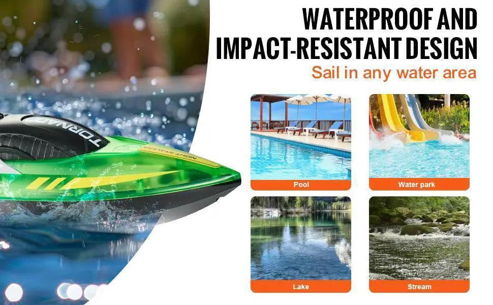  RC VEVOR HJ819 High-Speed Remote Control Racing Boat - Waterproof Electric RC Toy for Boys 14+ -  ToylandEU™