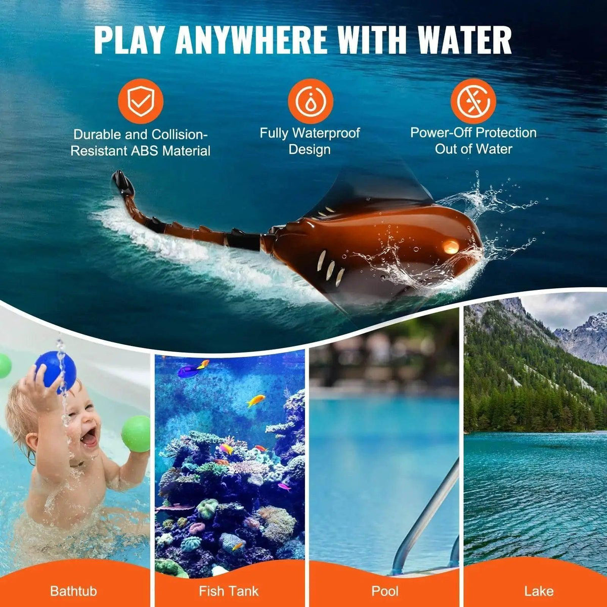  RC VEVOR Manta Ray RC Boat - 2.4G Remote Control Water Simulation Toy for Kids, Perfect Birthday Gift! -  ToylandEU™