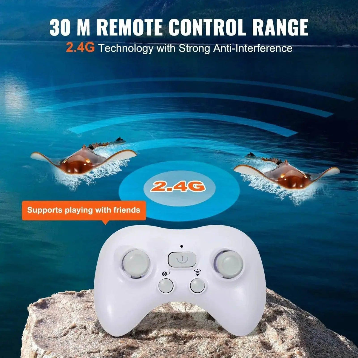  RC VEVOR Manta Ray RC Boat - 2.4G Remote Control Water Simulation Toy for Kids, Perfect Birthday Gift! -  ToylandEU™