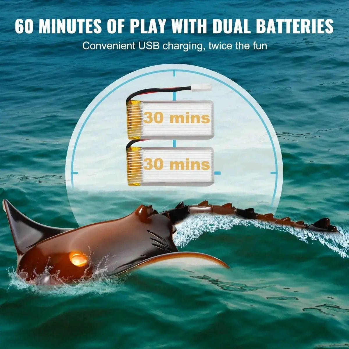  RC VEVOR Manta Ray RC Boat - 2.4G Remote Control Water Simulation Toy for Kids, Perfect Birthday Gift! -  ToylandEU™