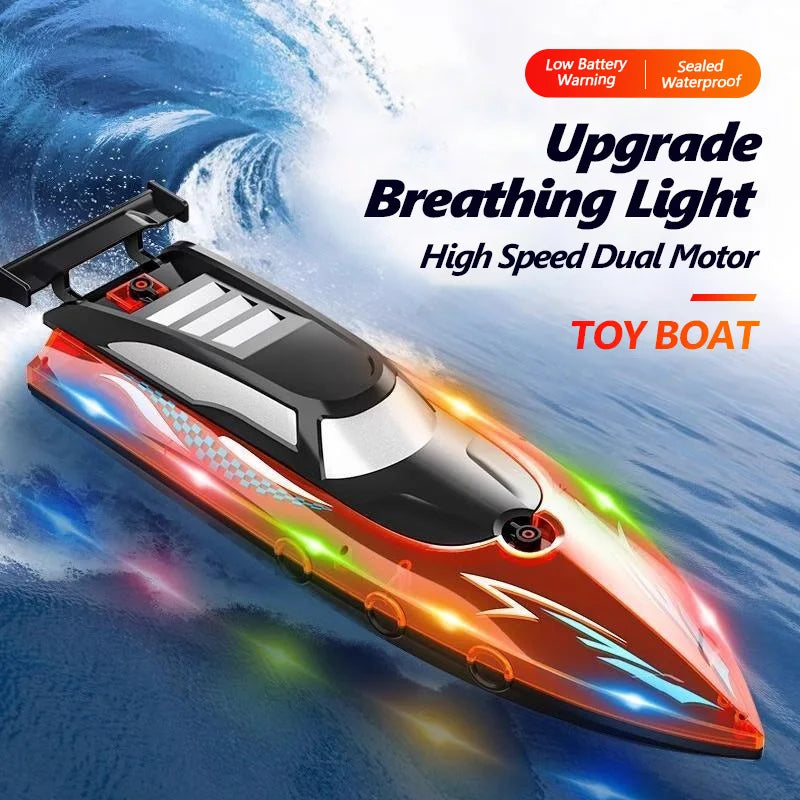 RC Boat With Bright LED Lights Remote Control For Pools - ToylandEU