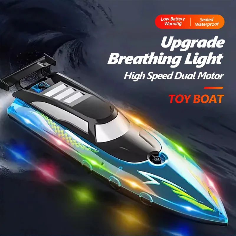 RC Boat With Bright LED Lights Remote Control For Pools - ToylandEU