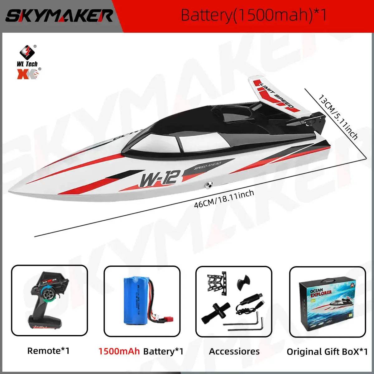 RC Boat With High Speed Remote Control Low Battery Alarm - ToylandEU