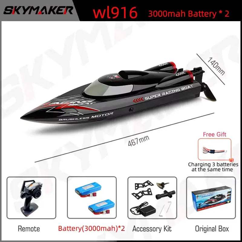 RC Boat With High Speed Remote Control Low Battery Alarm - ToylandEU