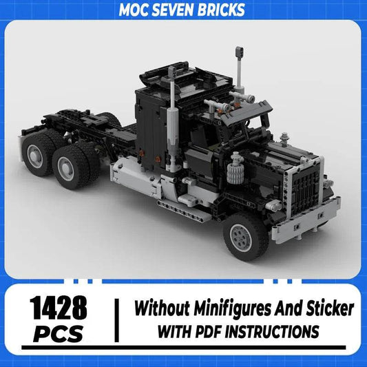 RC Build & Drive: 1428-Piece Black RC Semi Truck Set - ToylandEU