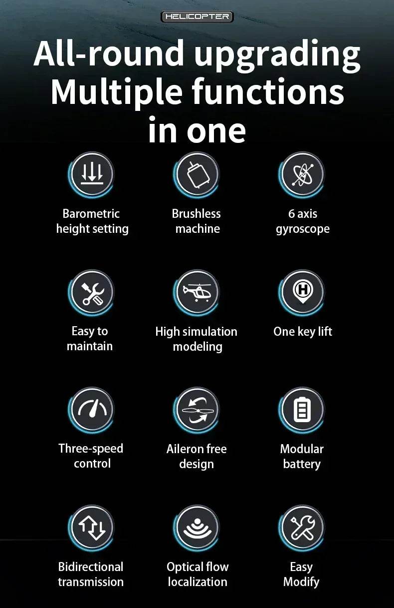 RC C190 Brushless Motor RC Helicopter with Fixed Altitude and Optical Flow - Electric Model for Kids - Perfect Outdoor Toy Gift - ToylandEU