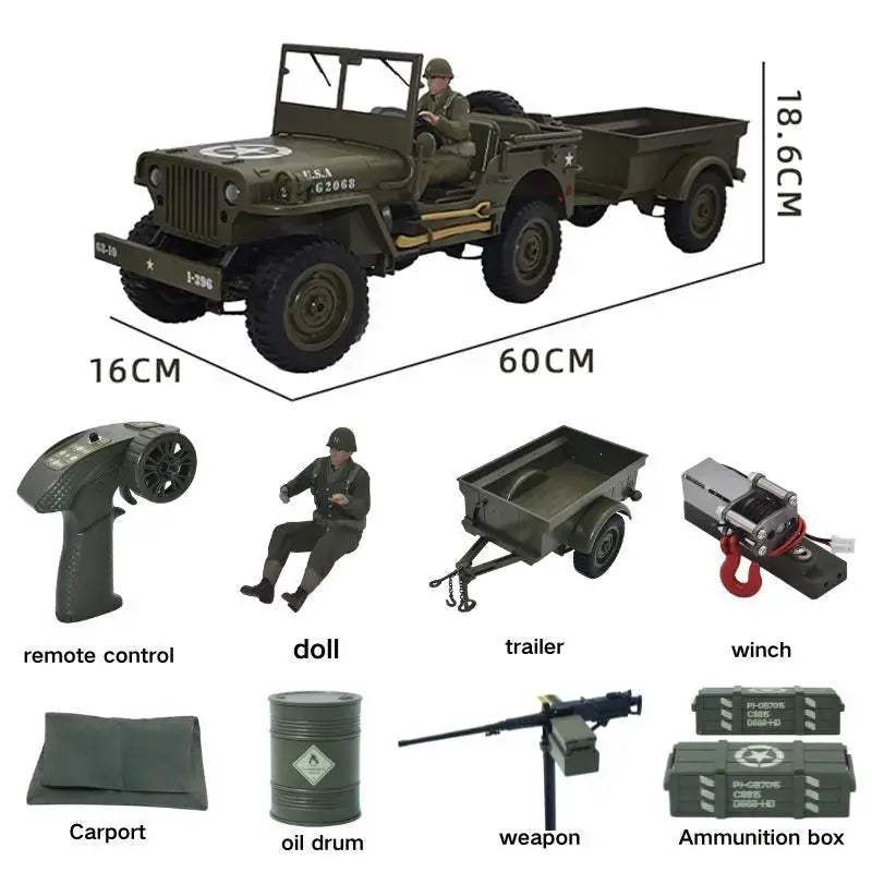  RC Car 4WD Crawler Jeep Willys Scale Off Road Vehicle -  ToylandEU™