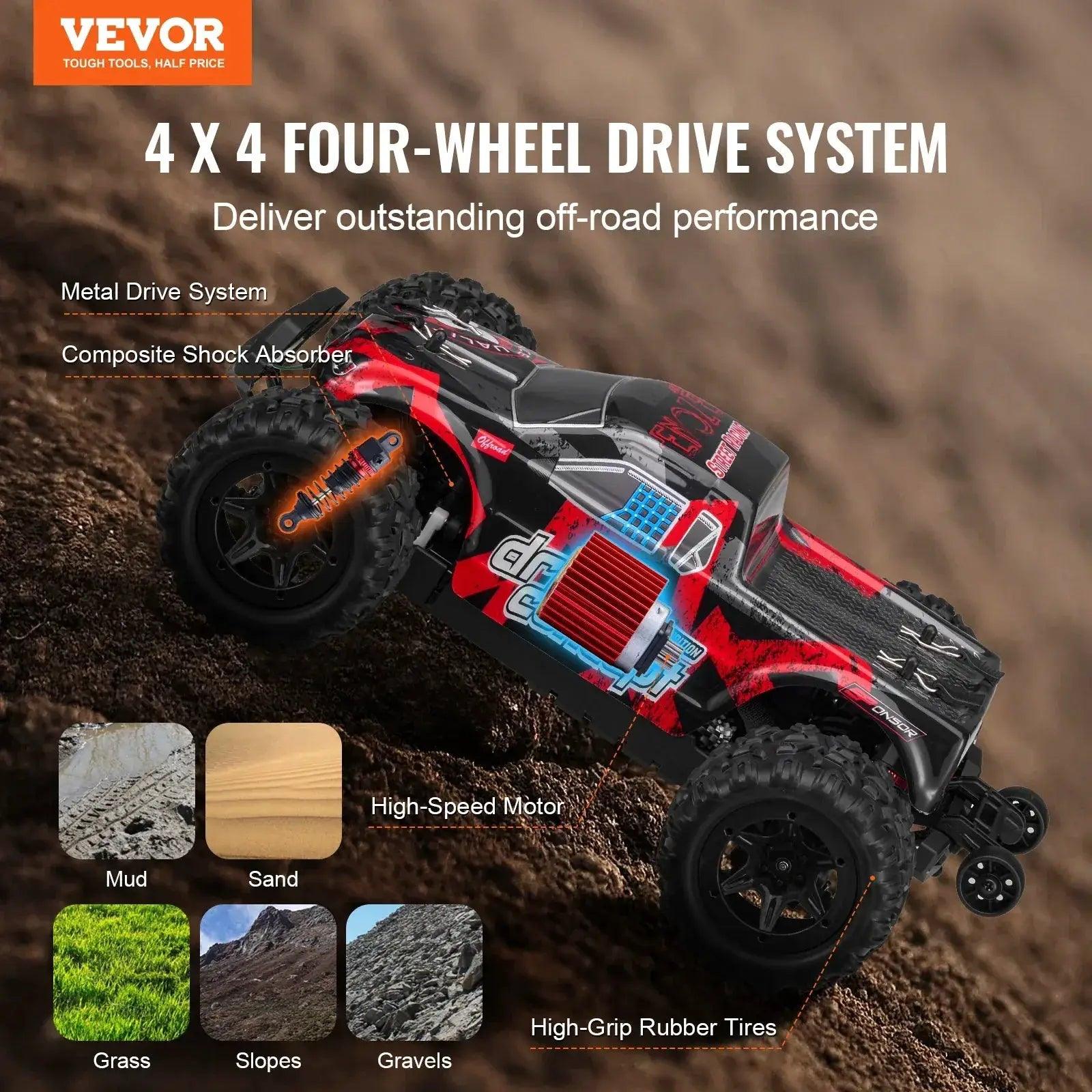  RC Car 4WD High Speed Off Road Monster Truck Metal Body -  ToylandEU™