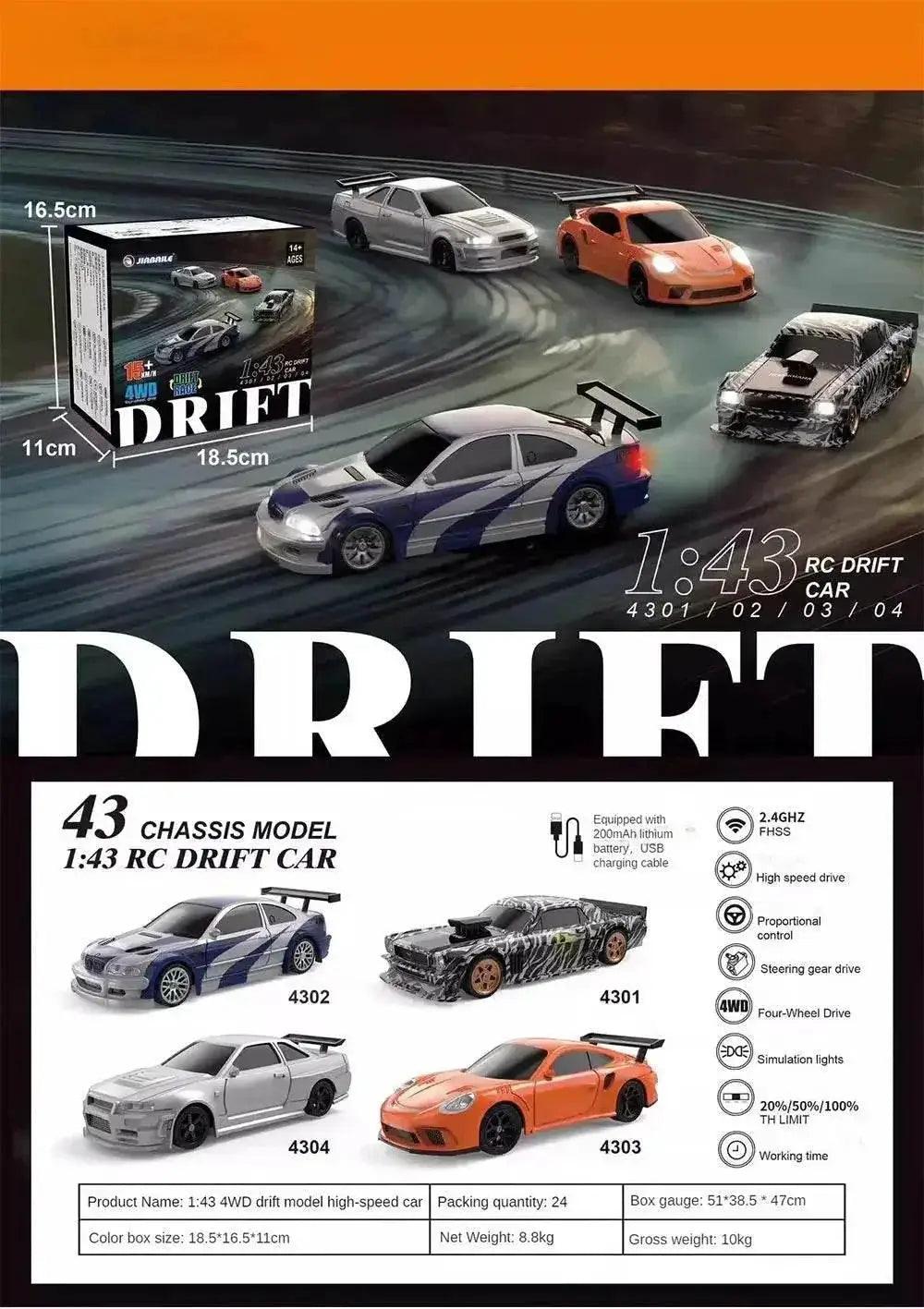  RC 4WD Mini GTR Racing RC Car - 2.4G Remote Control Drift Vehicle for Boys, Perfect Gift for Ages 14+ -  ToylandEU™