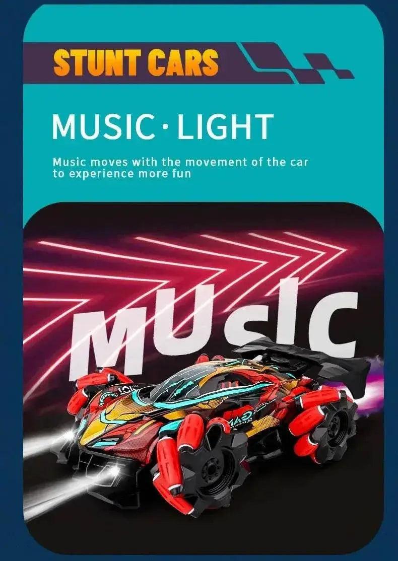  RC 4WD Remote Control Stunt Car with Gesture Control, LED Lights, and Music - 2.4G Drift Racing Toy for Kids -  ToylandEU™