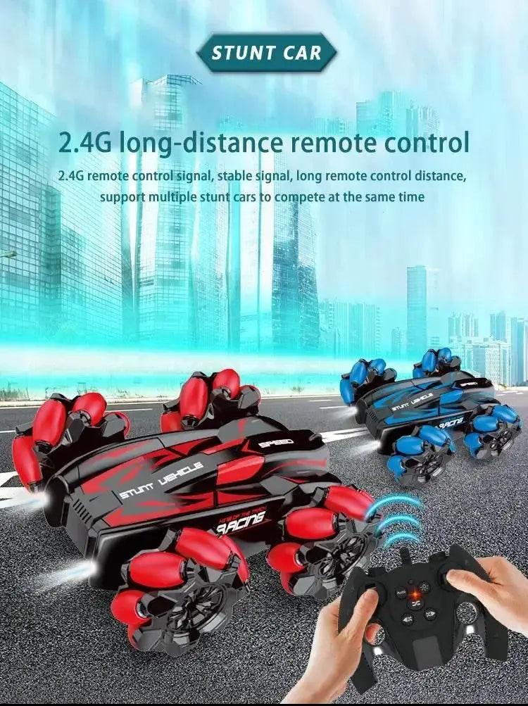  RC 4WD Remote Control Stunt Car with Gesture Control, LED Lights, and Music - 2.4G Drift Racing Toy for Kids -  ToylandEU™