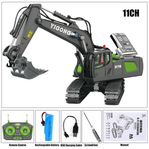 2.4ghz Rc Car Toys 8 Channel 1:24 Rc Excavator Rc Engineering Car ToylandEU.com Toyland EU