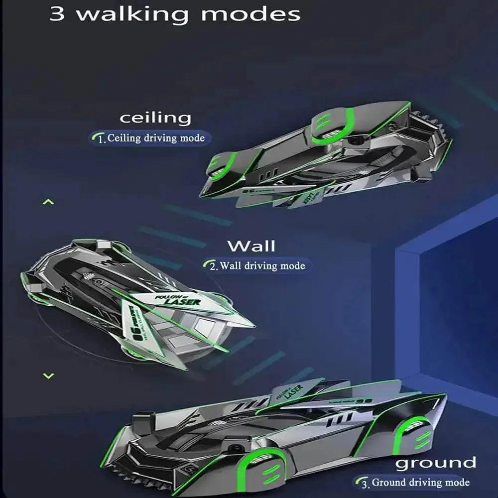  RC Gravity-Defying LED Laser RC Car - Wall Climber with Remote Control -  ToylandEU™