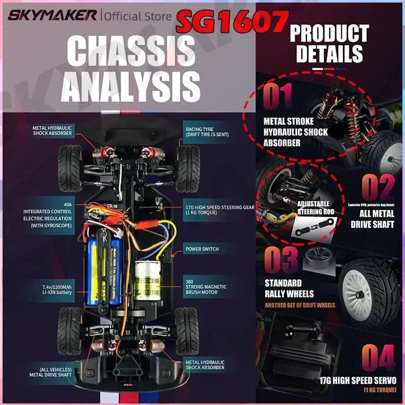  RC 1/16 High-Speed 4WD RC Drift Car - SG1606 Pro UD1607 Racing Fun! -  ToylandEU™
