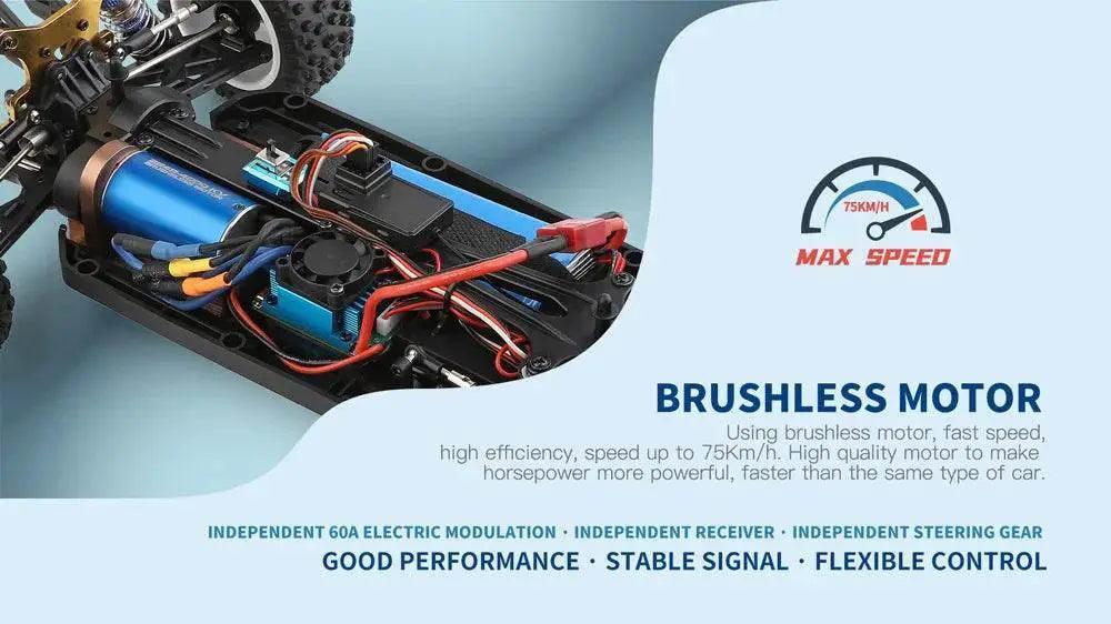  RC 1/12 Scale High-Speed RC Drift Car - 75KM/H Brushless 4WD Vehicle with 2.4G Remote Control -  ToylandEU™