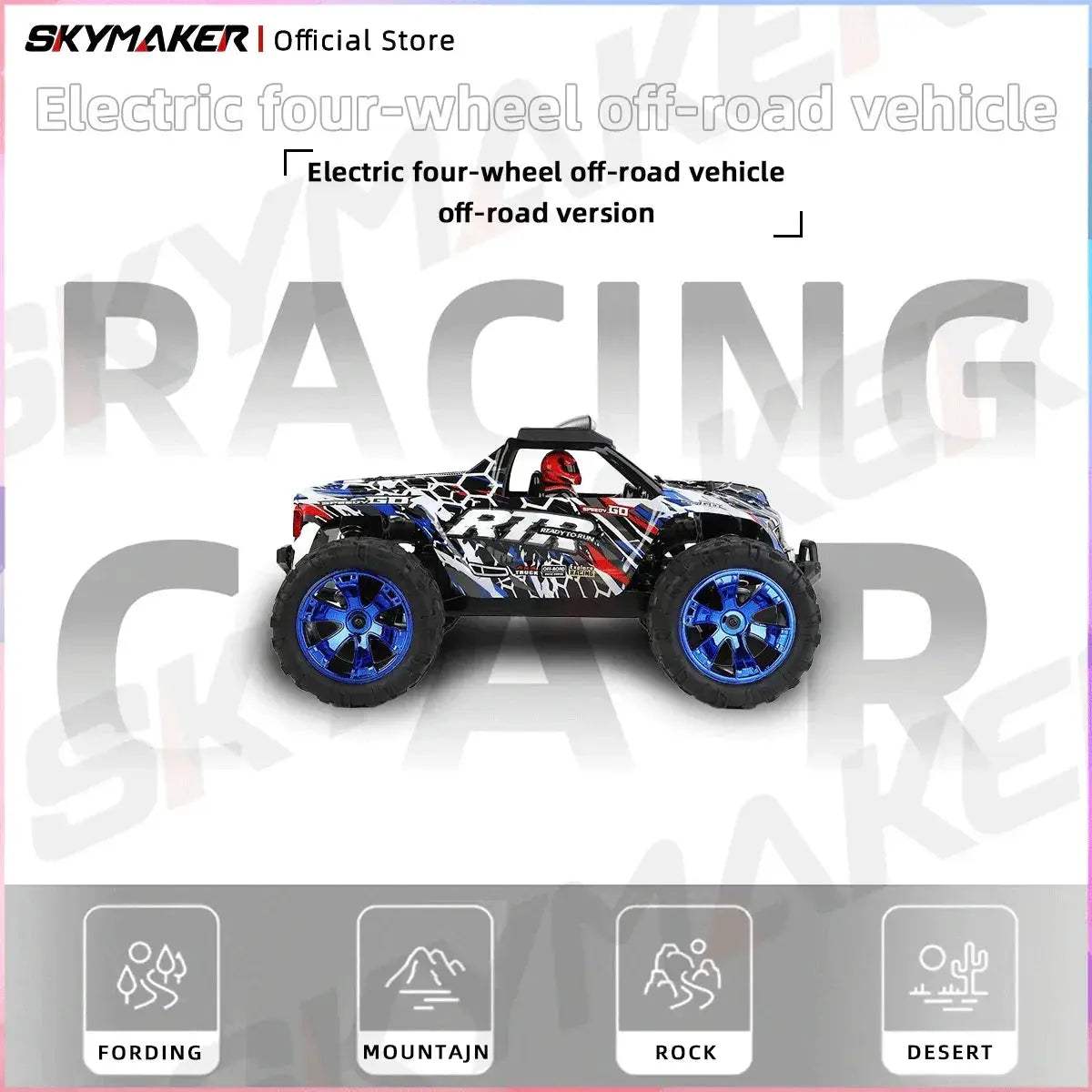RC Car Off Road Monster Truck 4WD With LED Headlights - ToylandEU