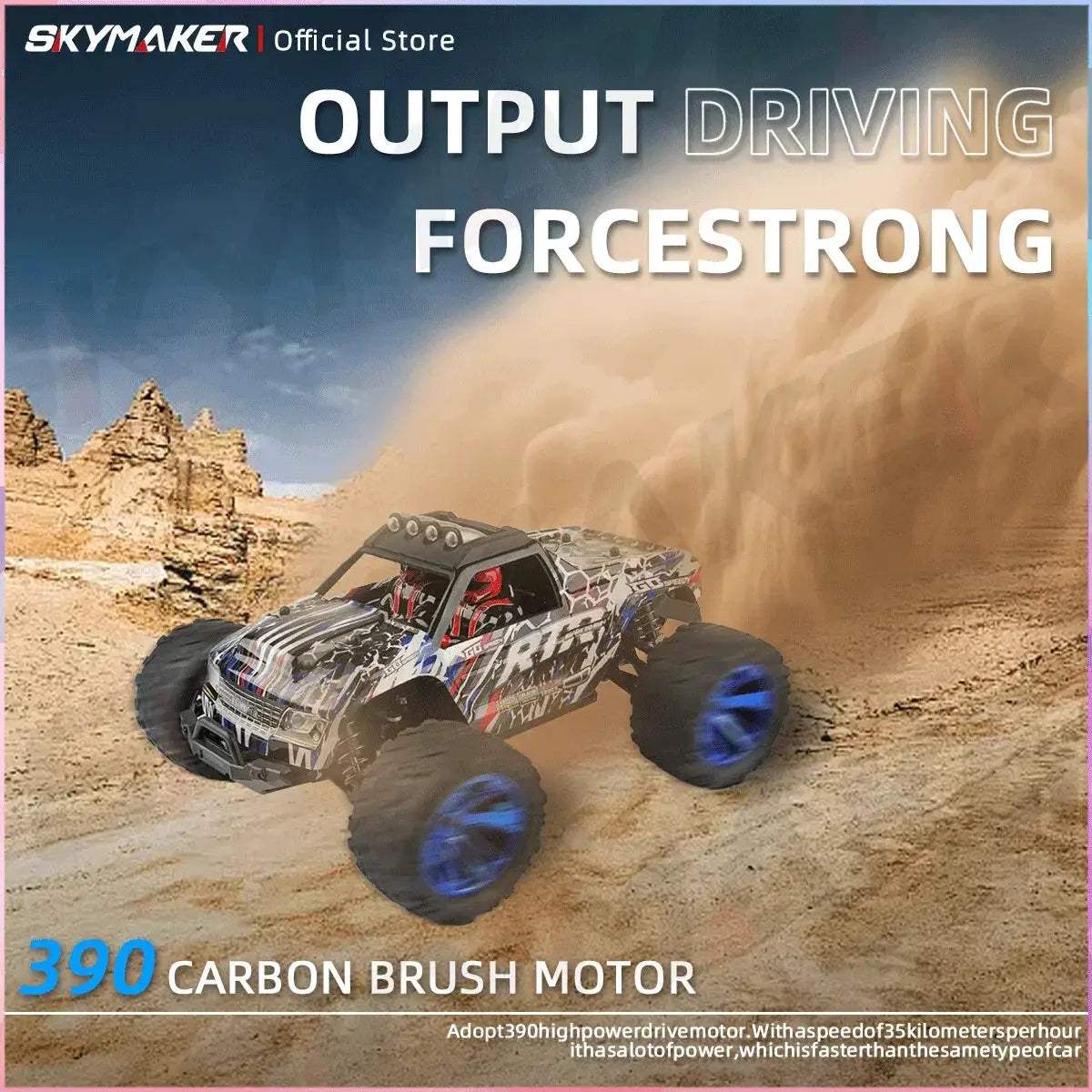 RC Car Off Road Monster Truck 4WD With LED Headlights - ToylandEU
