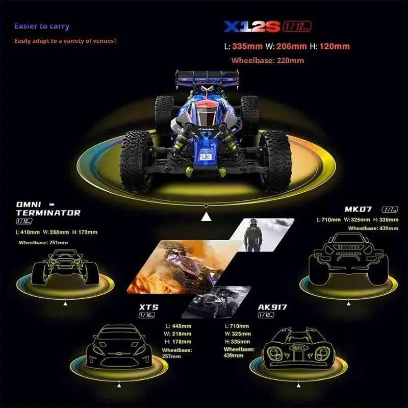  RC RC RLX12S High-Speed Brushless 1:12 Electric 90 KMH Off-Road Car with Four-Wheel Drive and Drift Capabilities -  ToylandEU™
