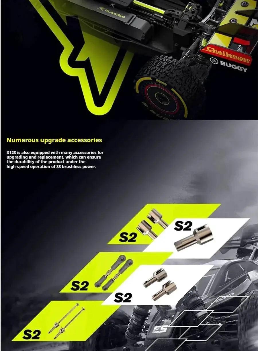  RC RC RLX12S High-Speed Brushless 1:12 Electric 90 KMH Off-Road Car with Four-Wheel Drive and Drift Capabilities -  ToylandEU™