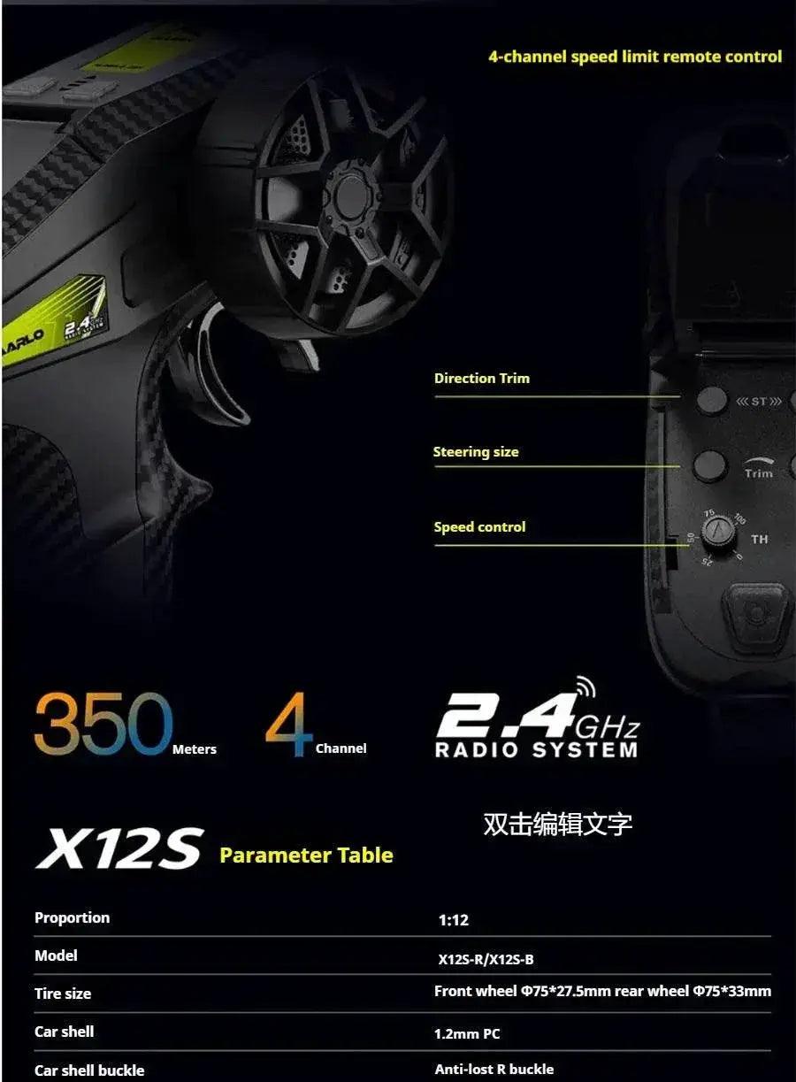  RC RC RLX12S High-Speed Brushless 1:12 Electric 90 KMH Off-Road Car with Four-Wheel Drive and Drift Capabilities -  ToylandEU™