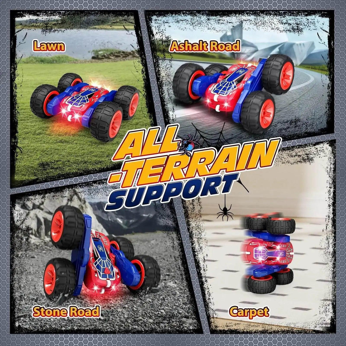  RC Ultimate Stunt Spider RC Car for Kids – 4WD, 360° Flips & Type-C Charge -  ToylandEU™