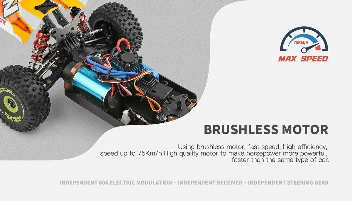  RC WL 144010 V8 1:14 Scale 4WD High-Speed Brushless Motor RC Drift Car - 75Km/H Off-Road Racing Vehicle for Kids -  ToylandEU™