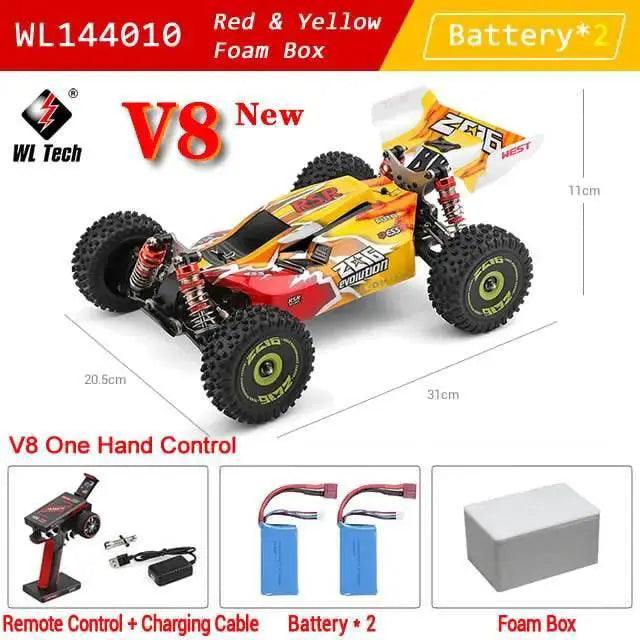  RC WL 144010 V8 1:14 Scale 4WD High-Speed Brushless Motor RC Drift Car - 75Km/H Off-Road Racing Vehicle for Kids -  ToylandEU™