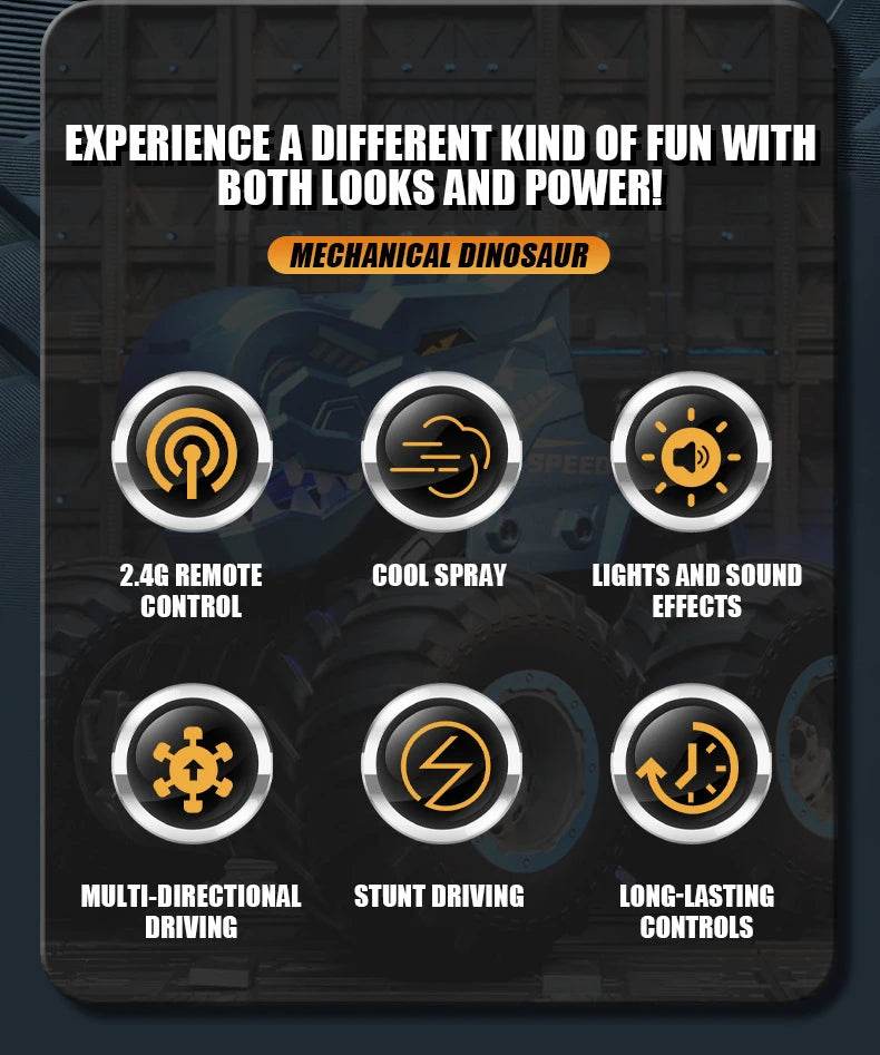 RC Cars 2.4G Remote Control Dinosaur Car Toy Gift for Boys - ToylandEU