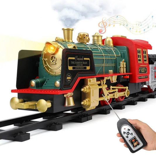RC Classic Steam Locomotive RC Track Train - Authentic Simulation Toy for Collectors - ToylandEU
