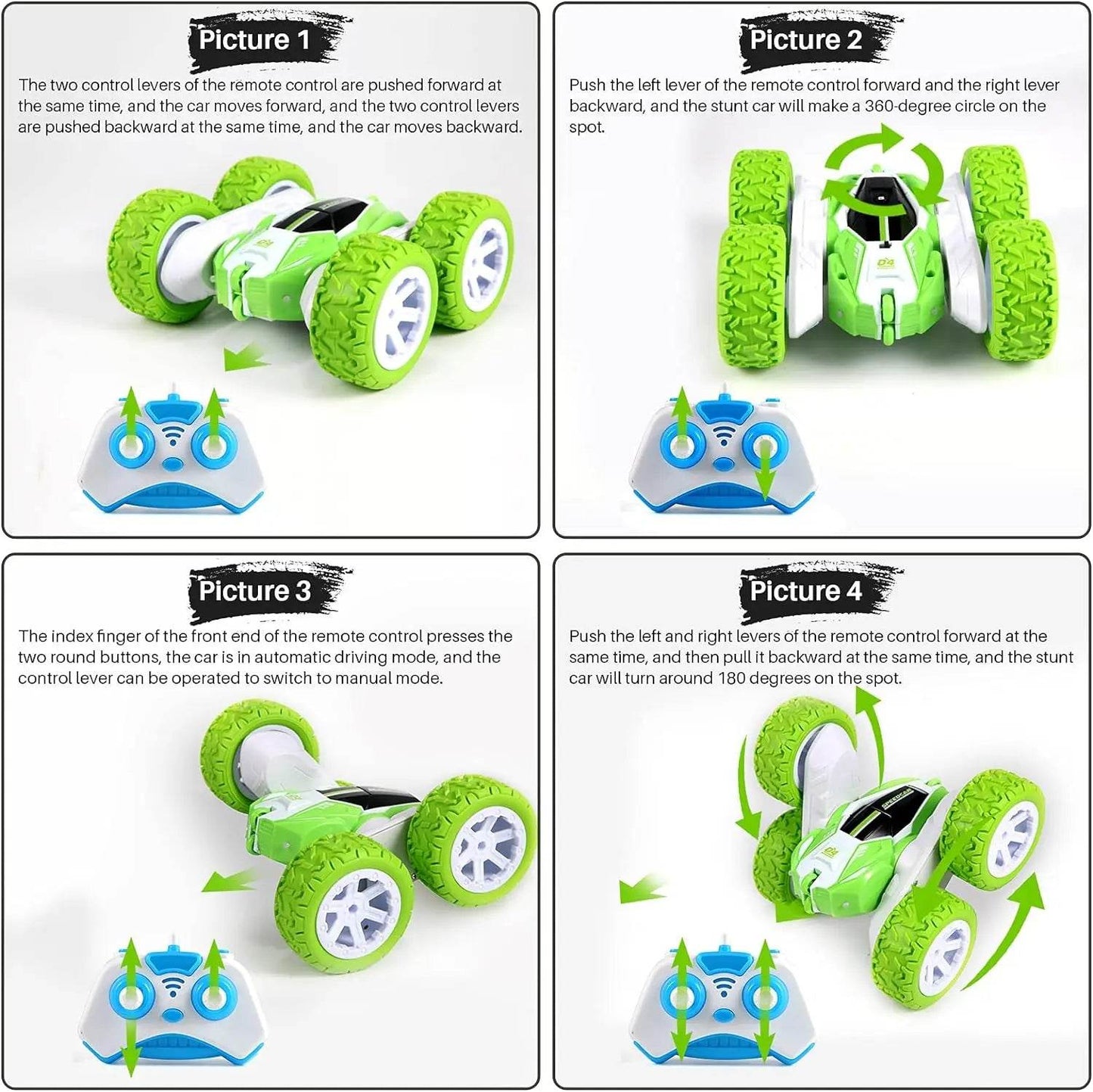 RC Colorful Stunt Master RC Car - 4WD 360° Tumbling & Lights Fun! - ToylandEU