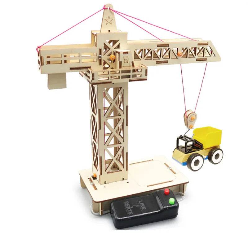 RC DIY Eco-Friendly Wooden Remote Control Tower Crane Kit for Kids - ToylandEU