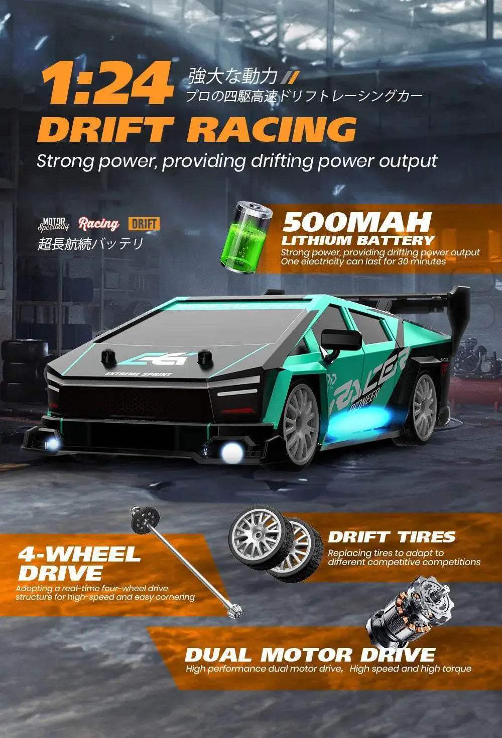 RC Drift Car 1:24 High-speed AE86 Model Racing Toys Gift - ToylandEU