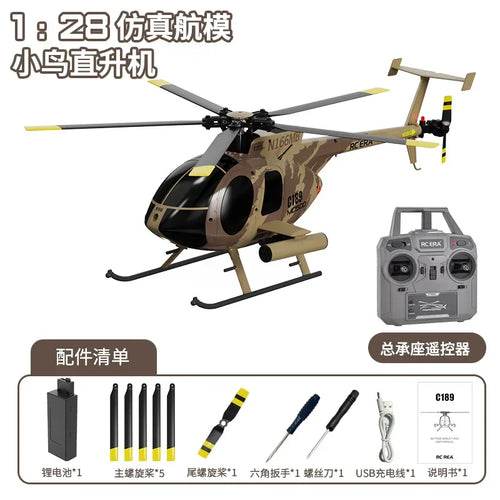 RC Dual-Function 1:28 RC Helicopter C189 Bird Tusk MD500 for Thrilling Flights - ToylandEU