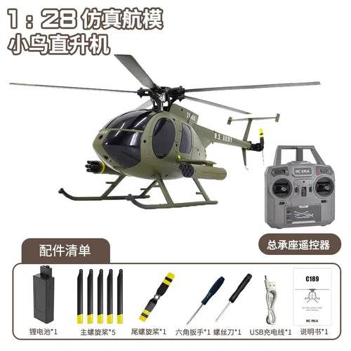 RC Dual-Function 1:28 RC Helicopter C189 Bird Tusk MD500 for Thrilling Flights - ToylandEU