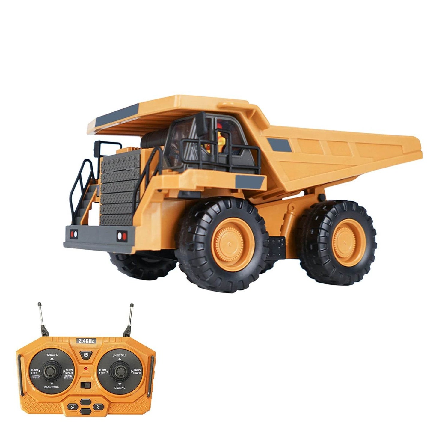 RC Dump Truck 1/24 2.4GHz 9CH Educational Toy with Lights - ToylandEU