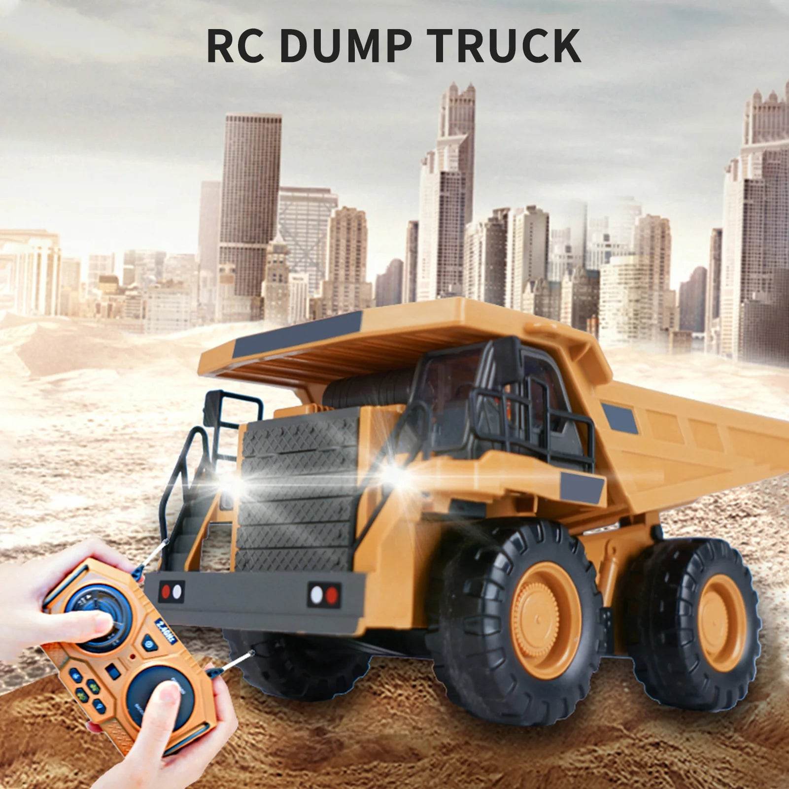RC Dump Truck 1/24 2.4GHz 9CH Educational Toy with Lights - ToylandEU