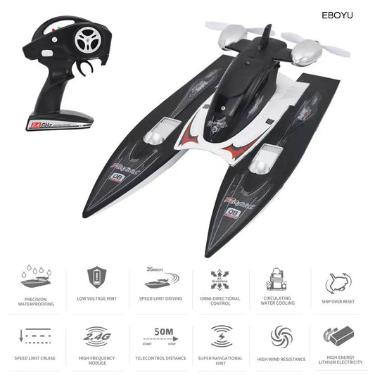 RC EBOYU FY616 High-Speed 2.4GHz RC Racing Boat - 35km/h Fun for All! - ToylandEU