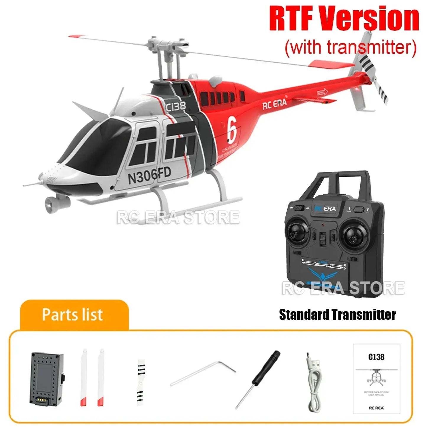 RC Era C138Pro Brushless RC Helicopter With Gyro Stabilizer - ToylandEU