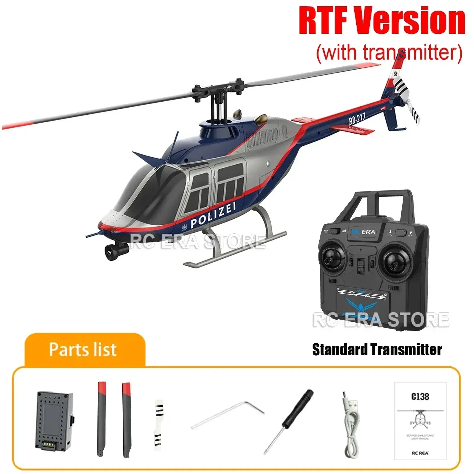 RC Era C138Pro Brushless RC Helicopter With Gyro Stabilizer - ToylandEU