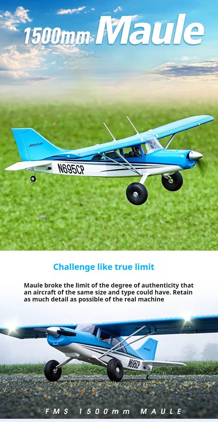 RC FMS 1500mm Maule Large-Scale Electric Remote Control Aircraft Model - Beginner-Friendly Fixed-Wing Drone - ToylandEU