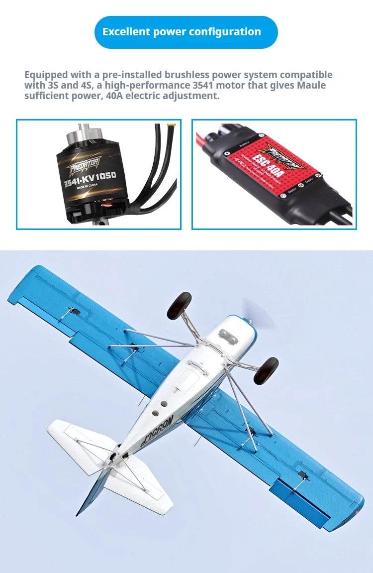 RC FMS 1500mm Maule Large-Scale Electric Remote Control Aircraft Model - Beginner-Friendly Fixed-Wing Drone - ToylandEU